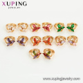 28230 xuping wholesale cheap 18k gold color synthetic zircon ladies hoop earrings